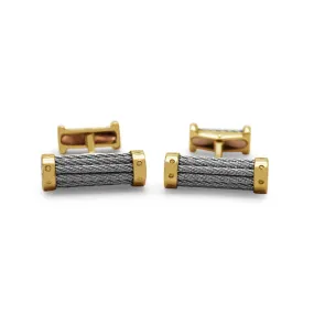 18ct Yellow Gold & Steel 'Force 10' Cufflinks By Fred