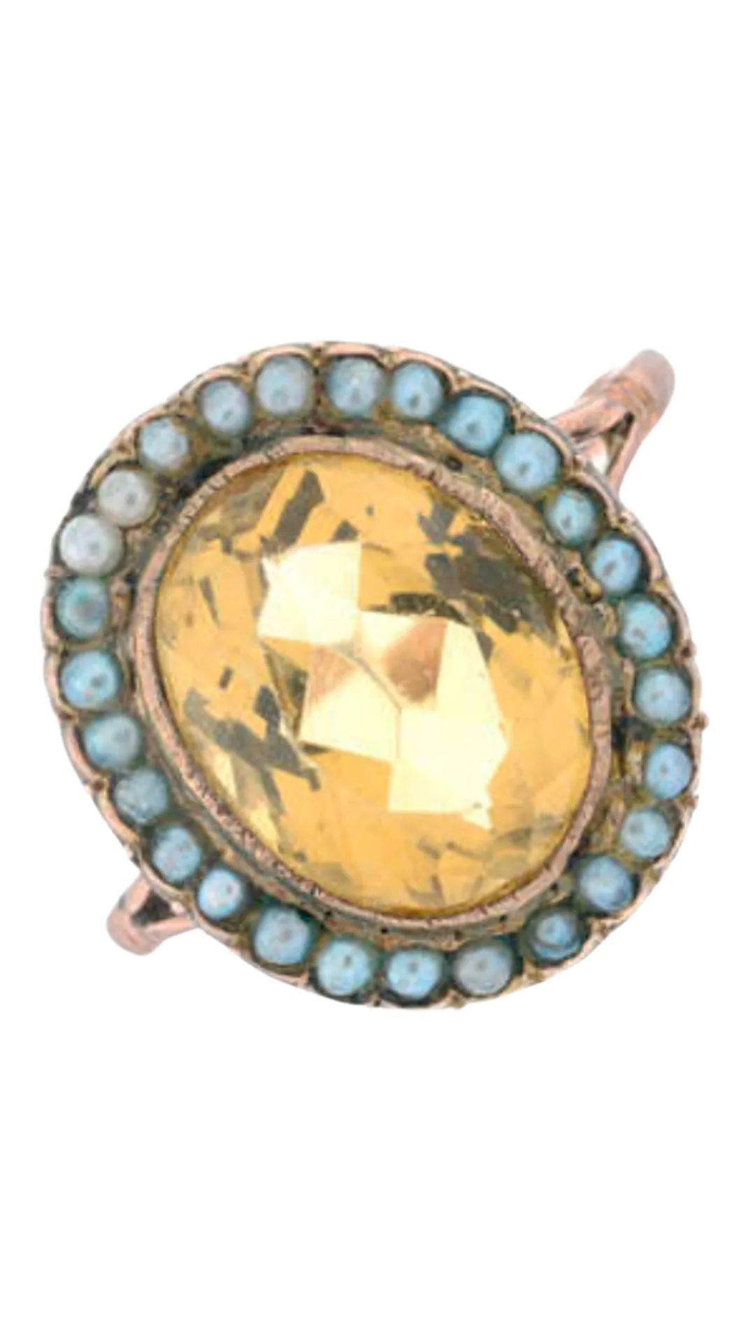 771 Citrine & Pearl Ring