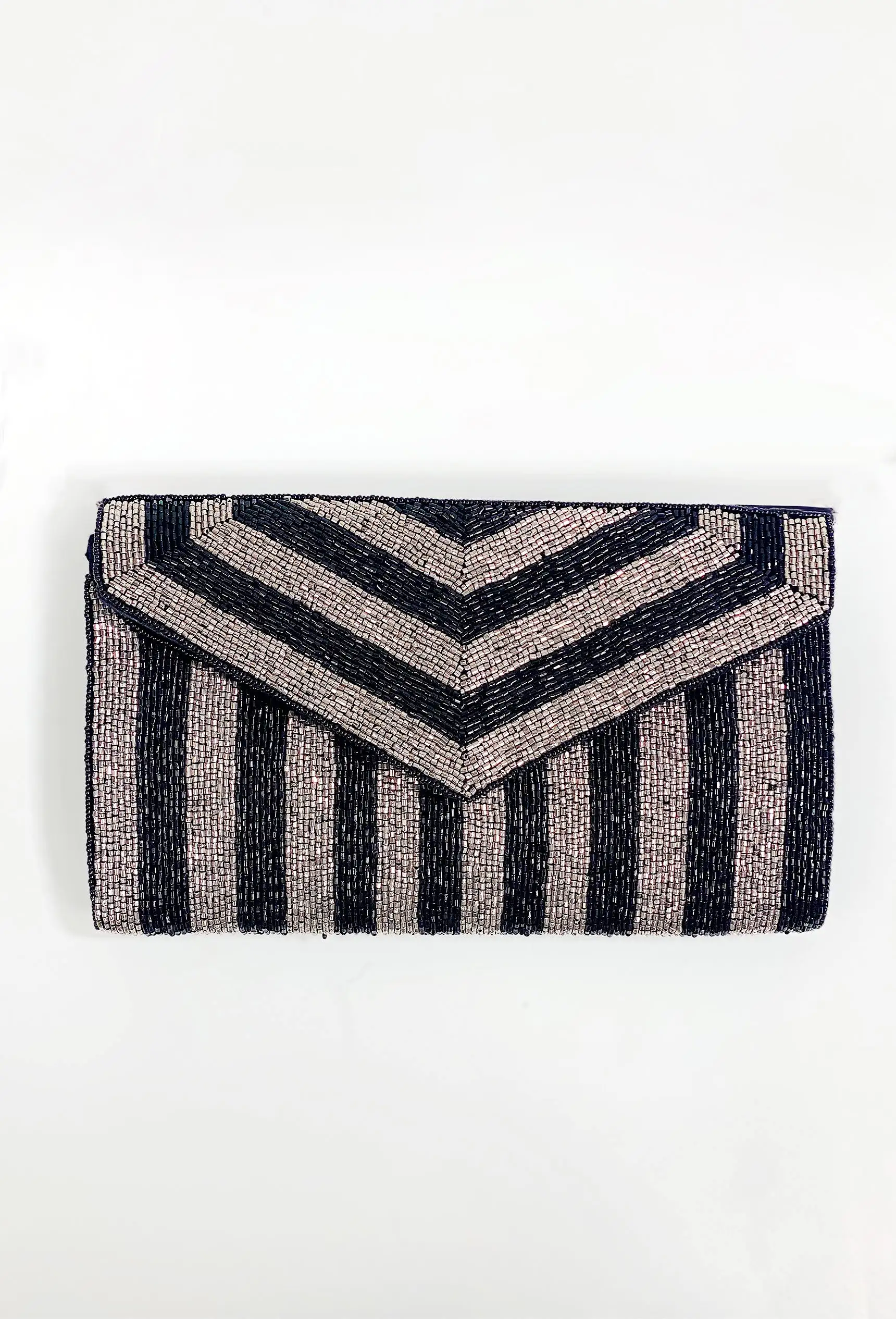 A Night Out Beaded Clutch in Black