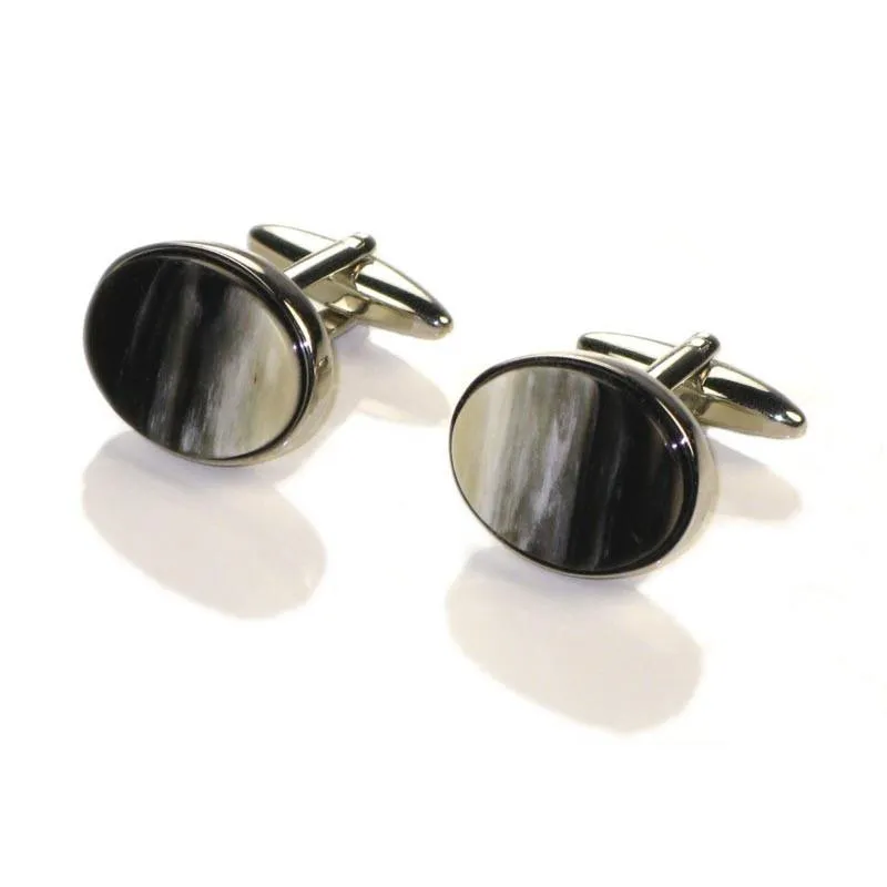 ABBEYHORN Cufflinks - Oval Oxhorn