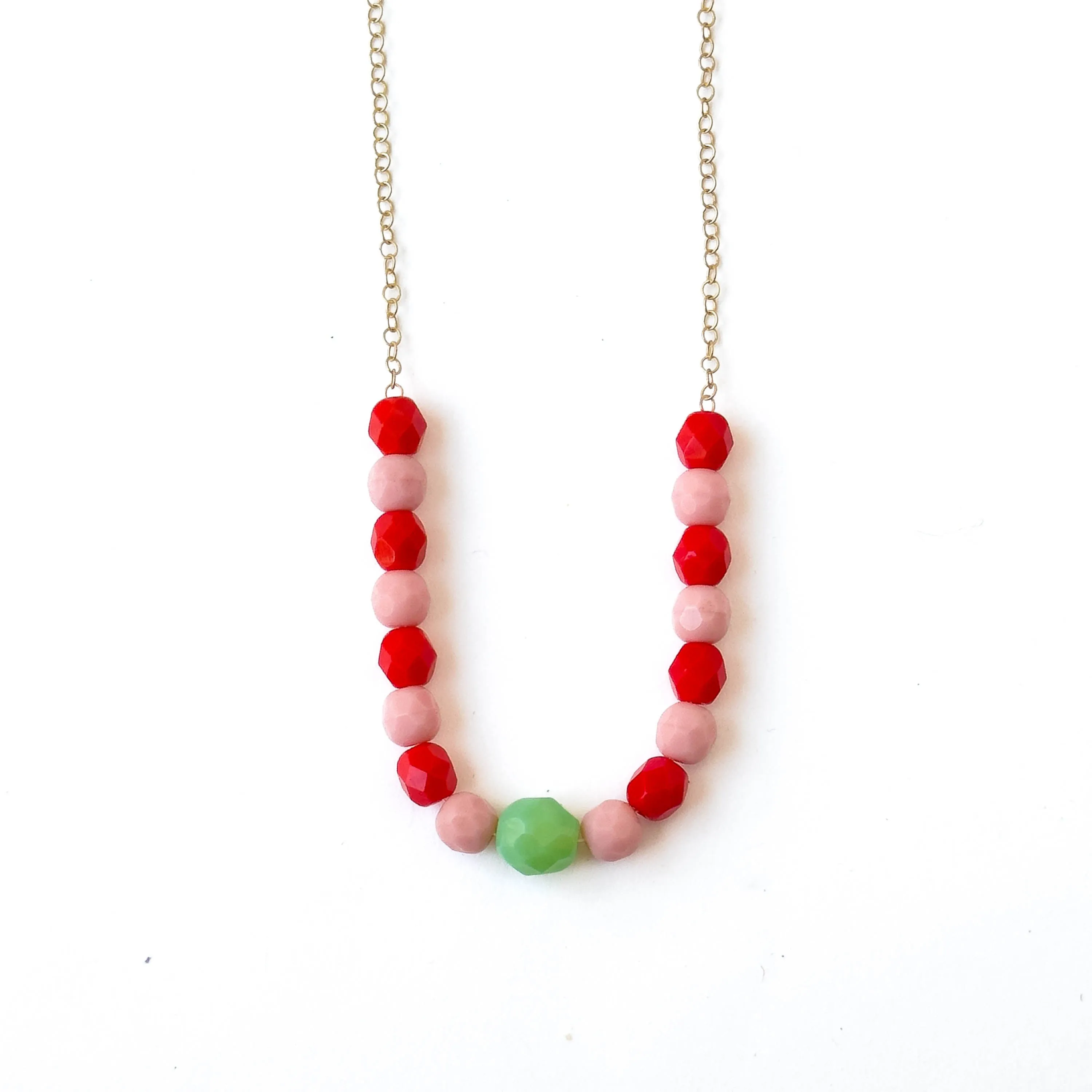 Adjustable Two-tone colorful beaded necklace- W