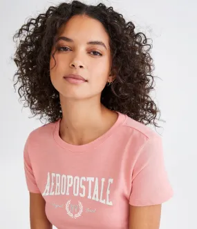 Aeropostale Womens' Aeropostale NY Crest Graphic Tee - Pink - Size M - Cotton - Teen Fashion & Clothing Incandescent Pink