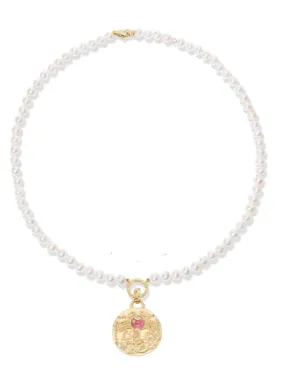 Akoya Pearl Beaded Necklace & Akragas Talisman Charm