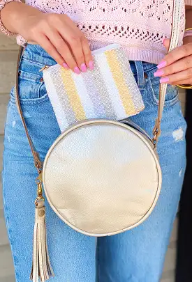 All the Attention Beaded Pouch in White