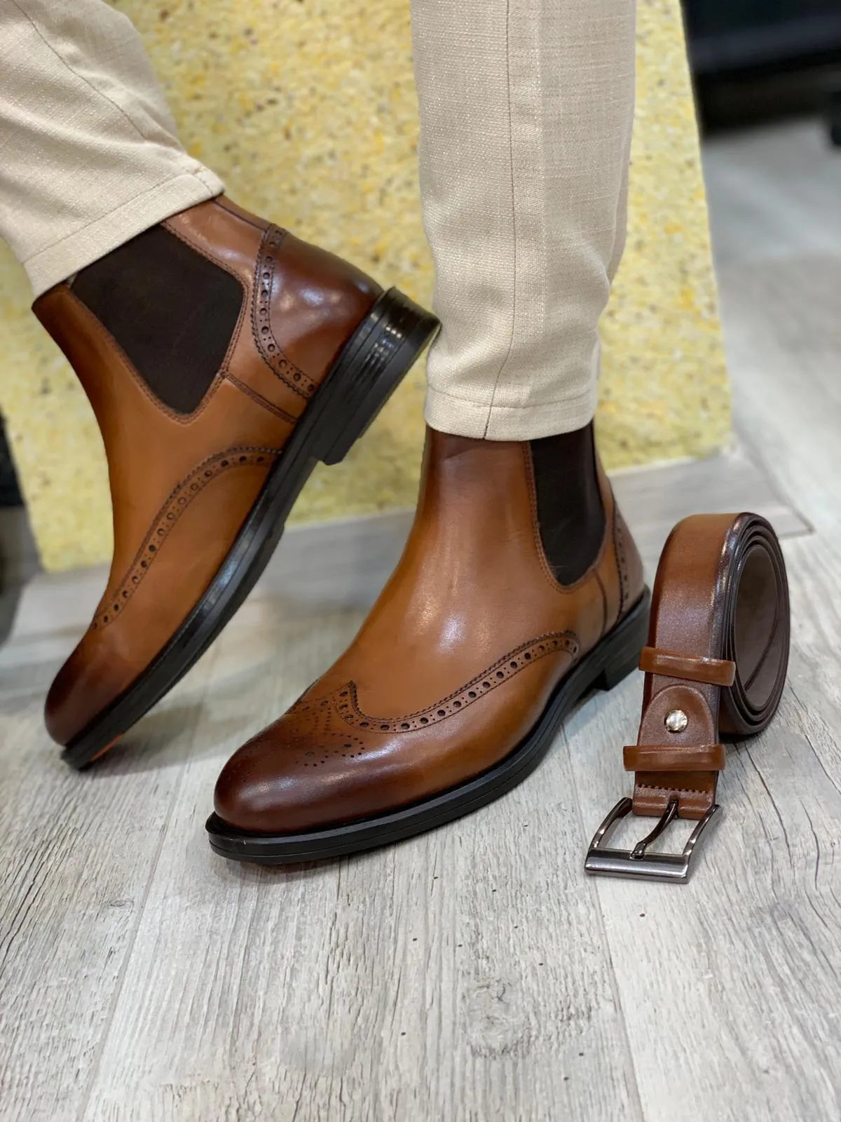 Almiro Brown Chelsea Boots