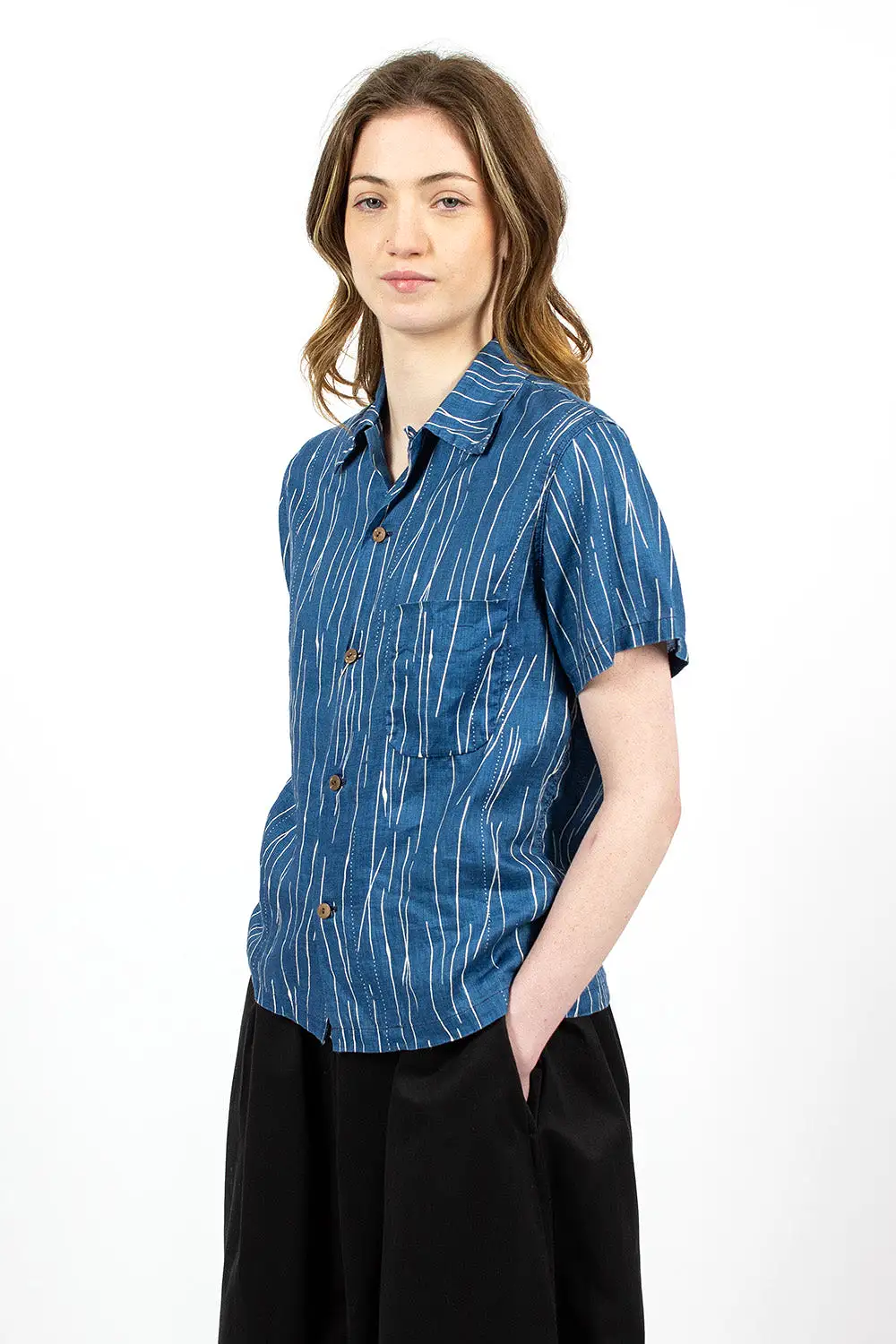 Aloha French Linen Shirt Indigo