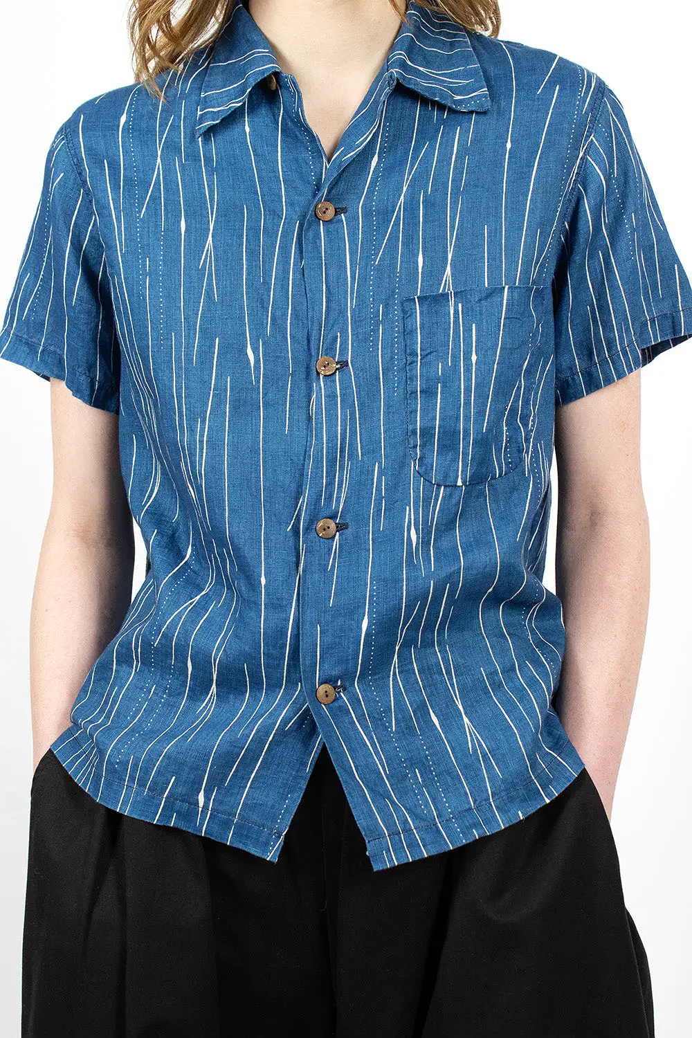 Aloha French Linen Shirt Indigo