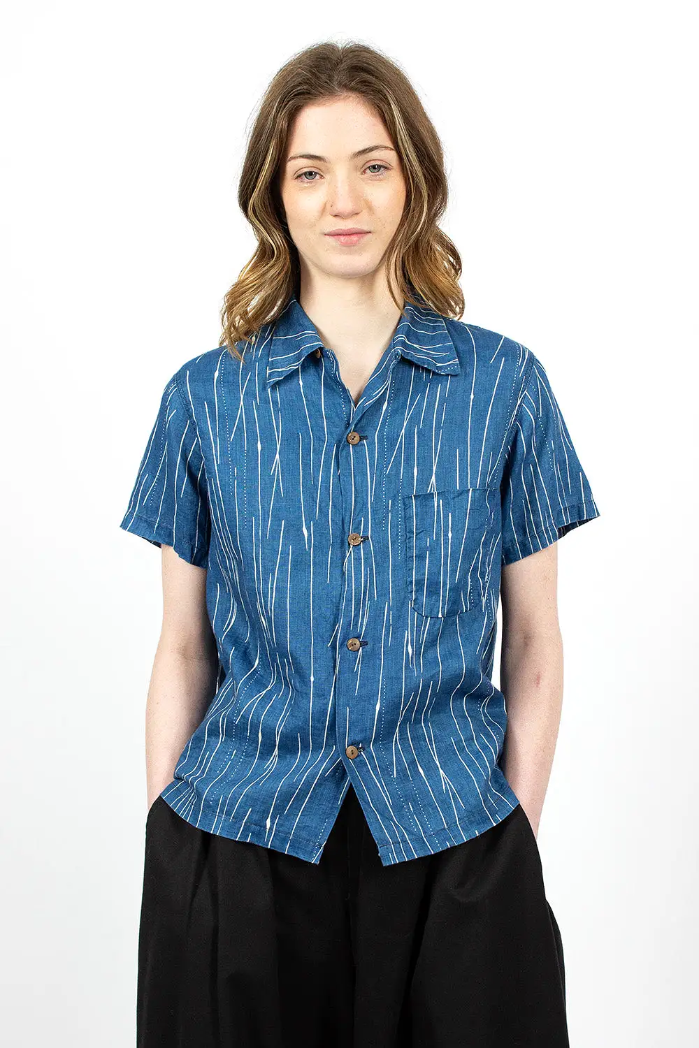 Aloha French Linen Shirt Indigo