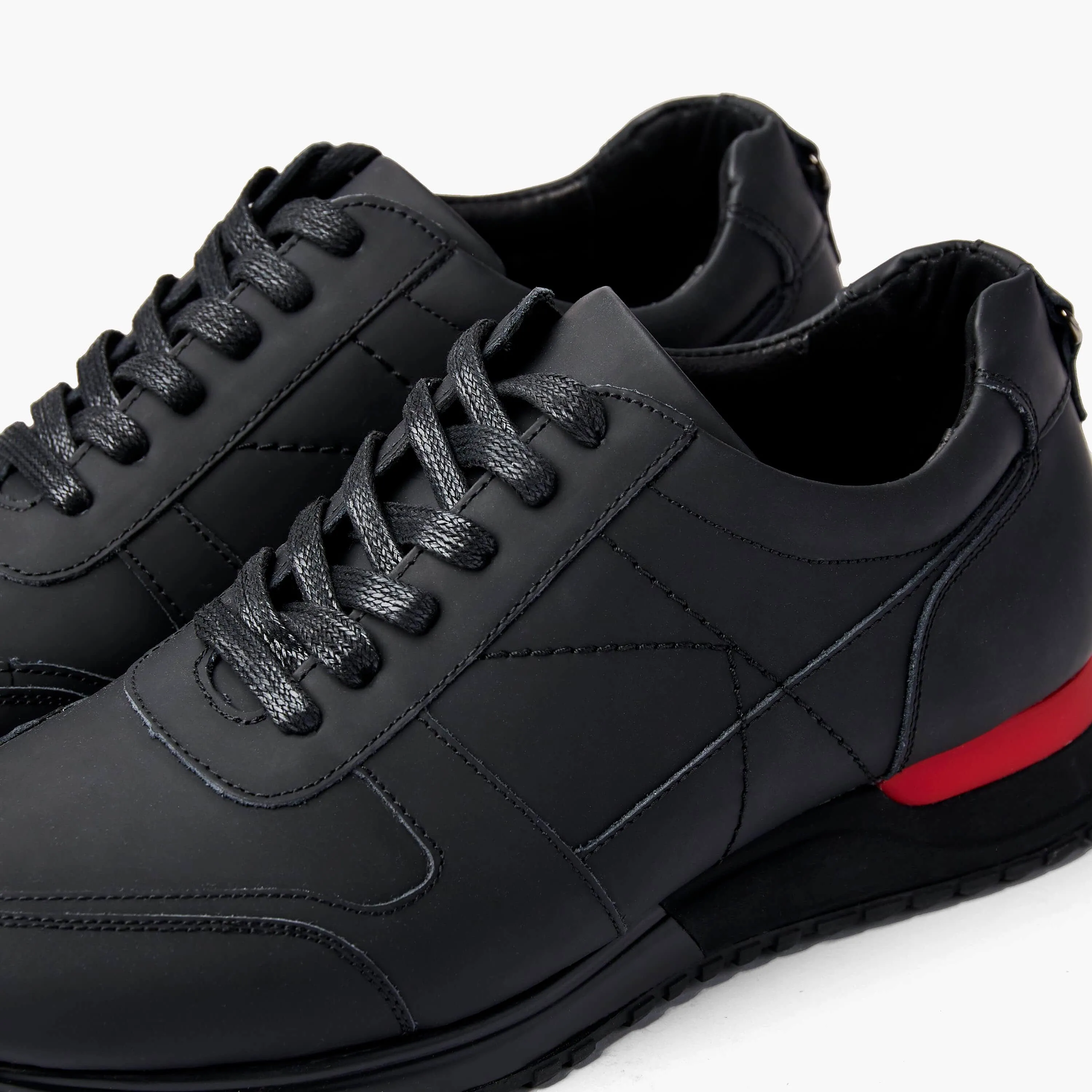 Ash Matte Black Leather Trainers