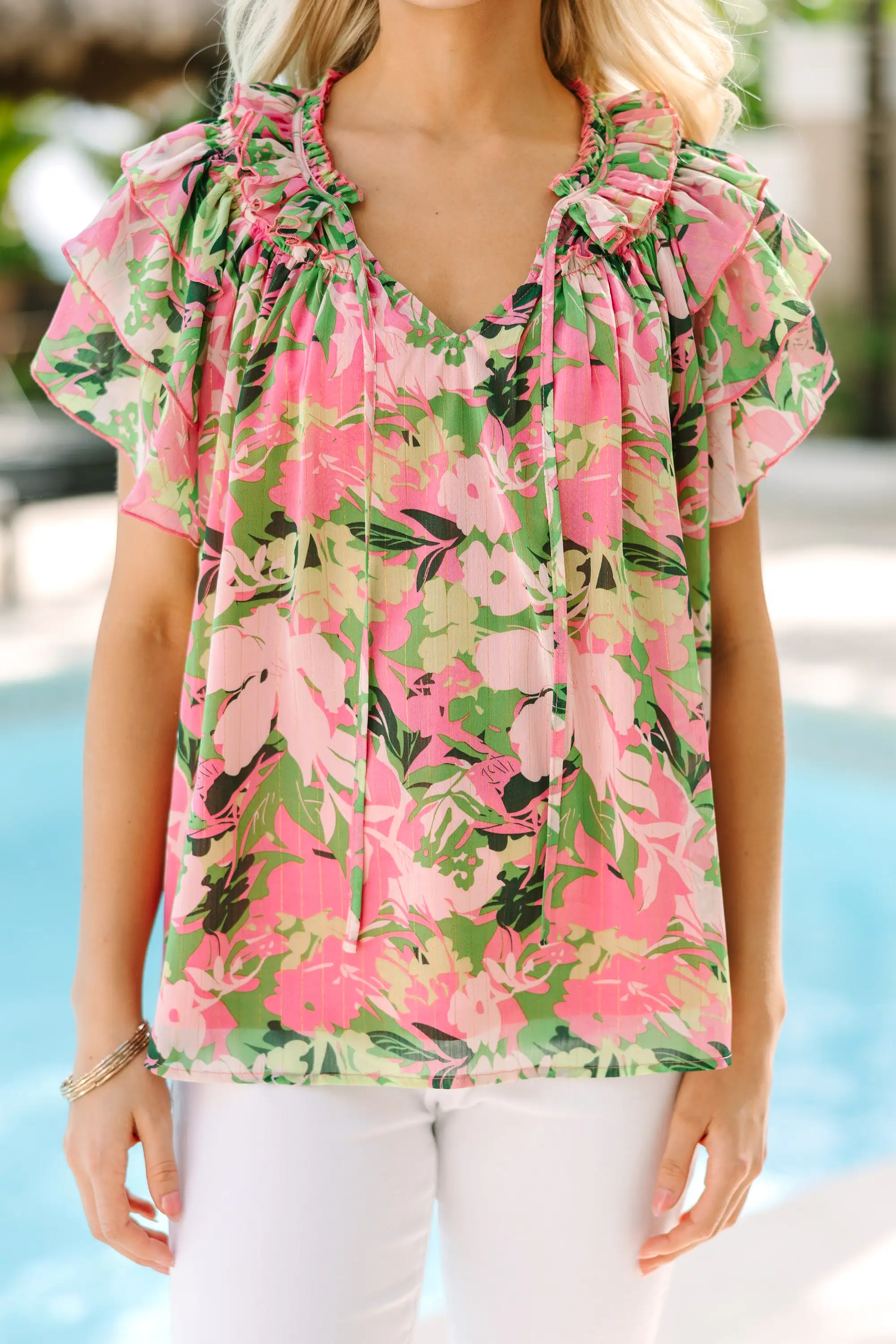 Be There Floral Pink Floral Blouse