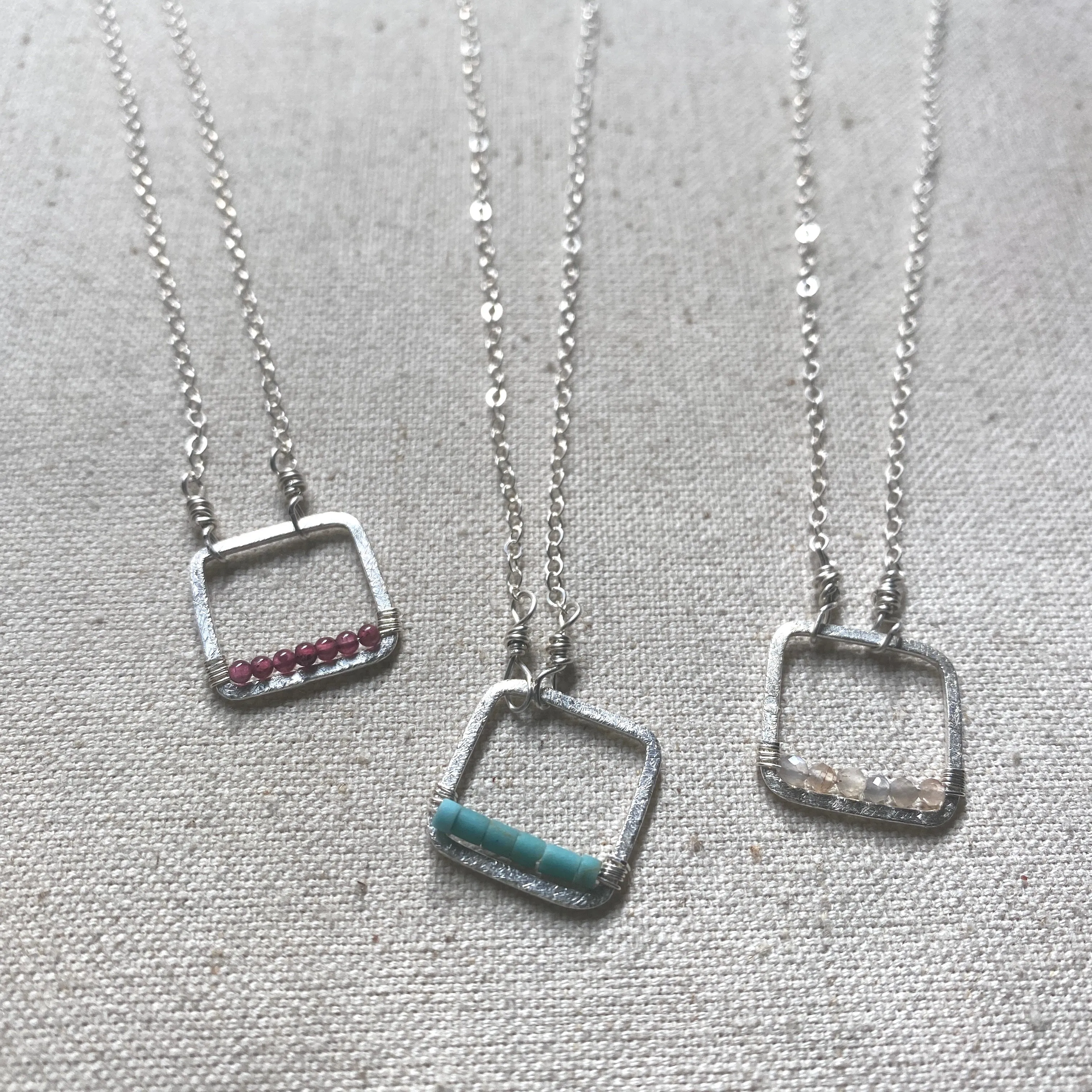 Beaded Square Necklace