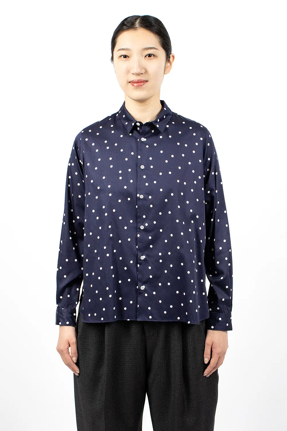 Billie Shirt Dark Navy/Ivory Dots