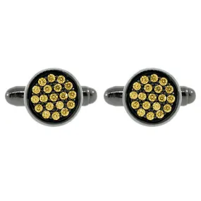 Blackened 18k Gold Yellow Diamond Cufflinks Redondo