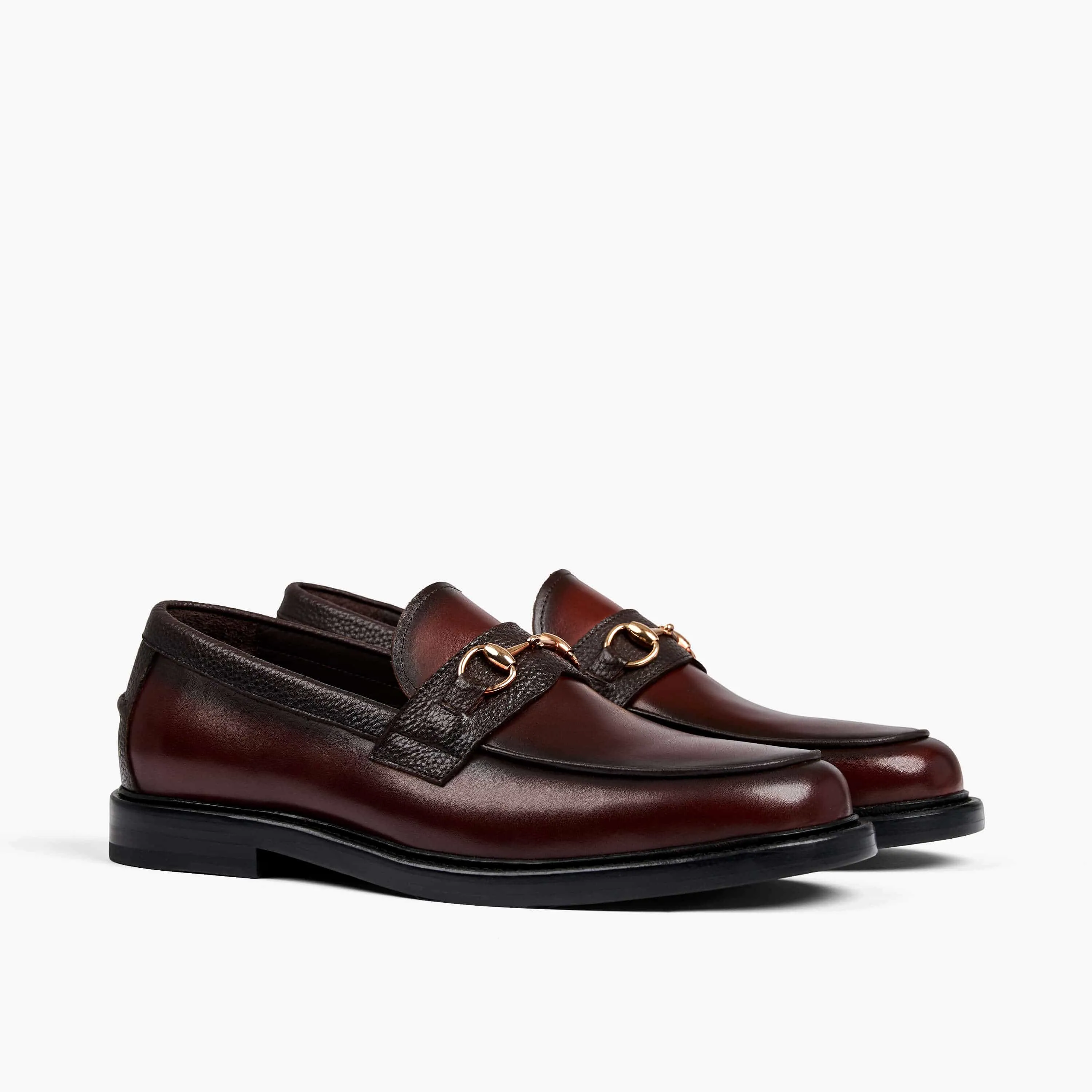 Boardwalk Dark Chili Leather Horse-Bit Loafers