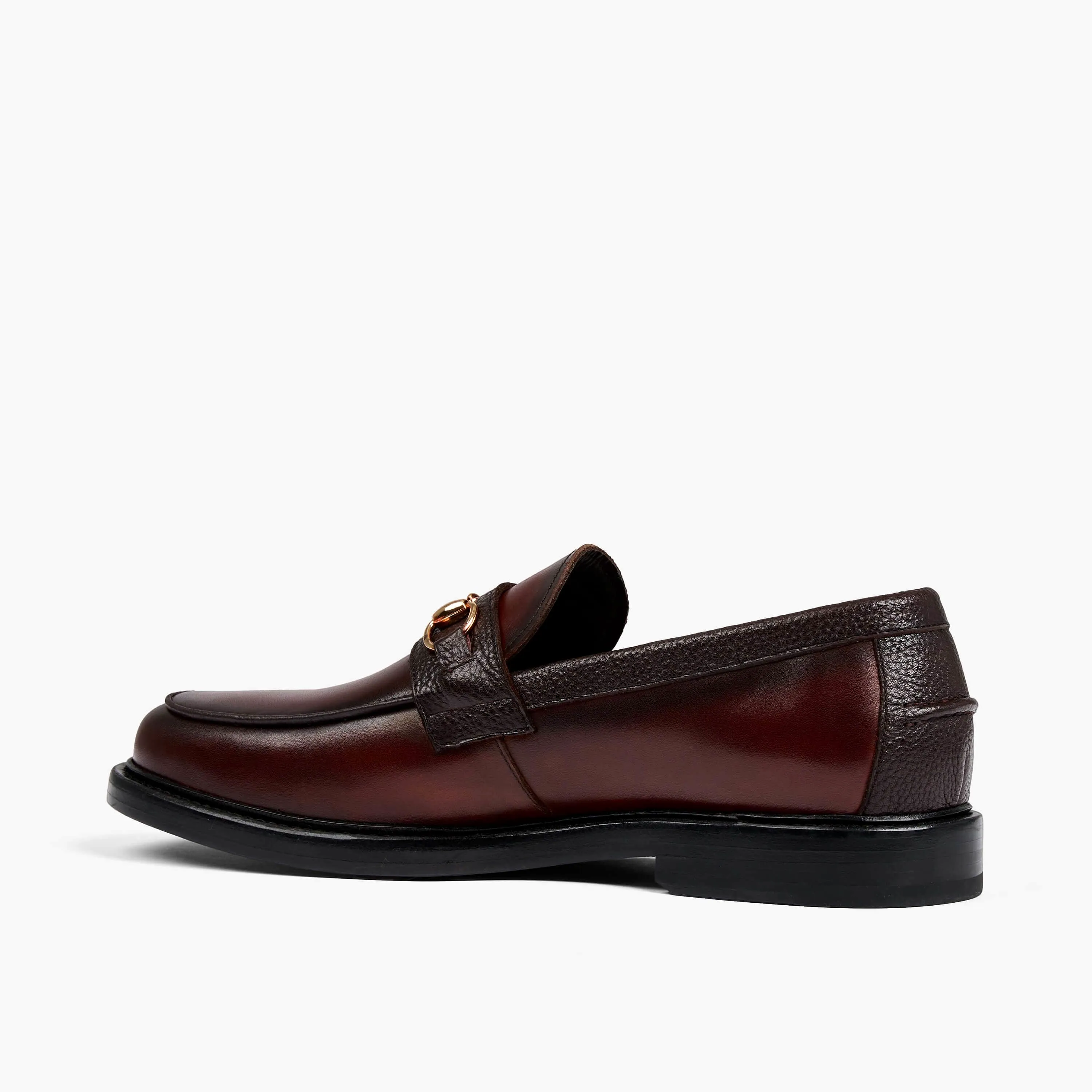 Boardwalk Dark Chili Leather Horse-Bit Loafers