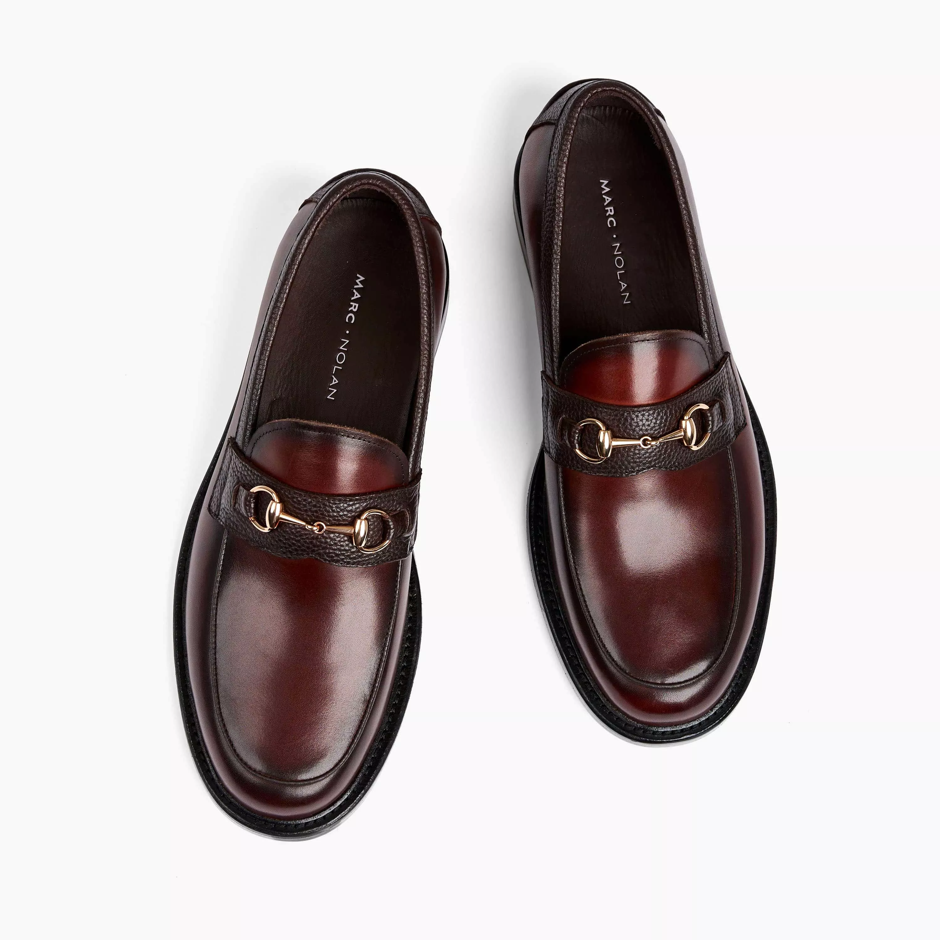 Boardwalk Dark Chili Leather Horse-Bit Loafers