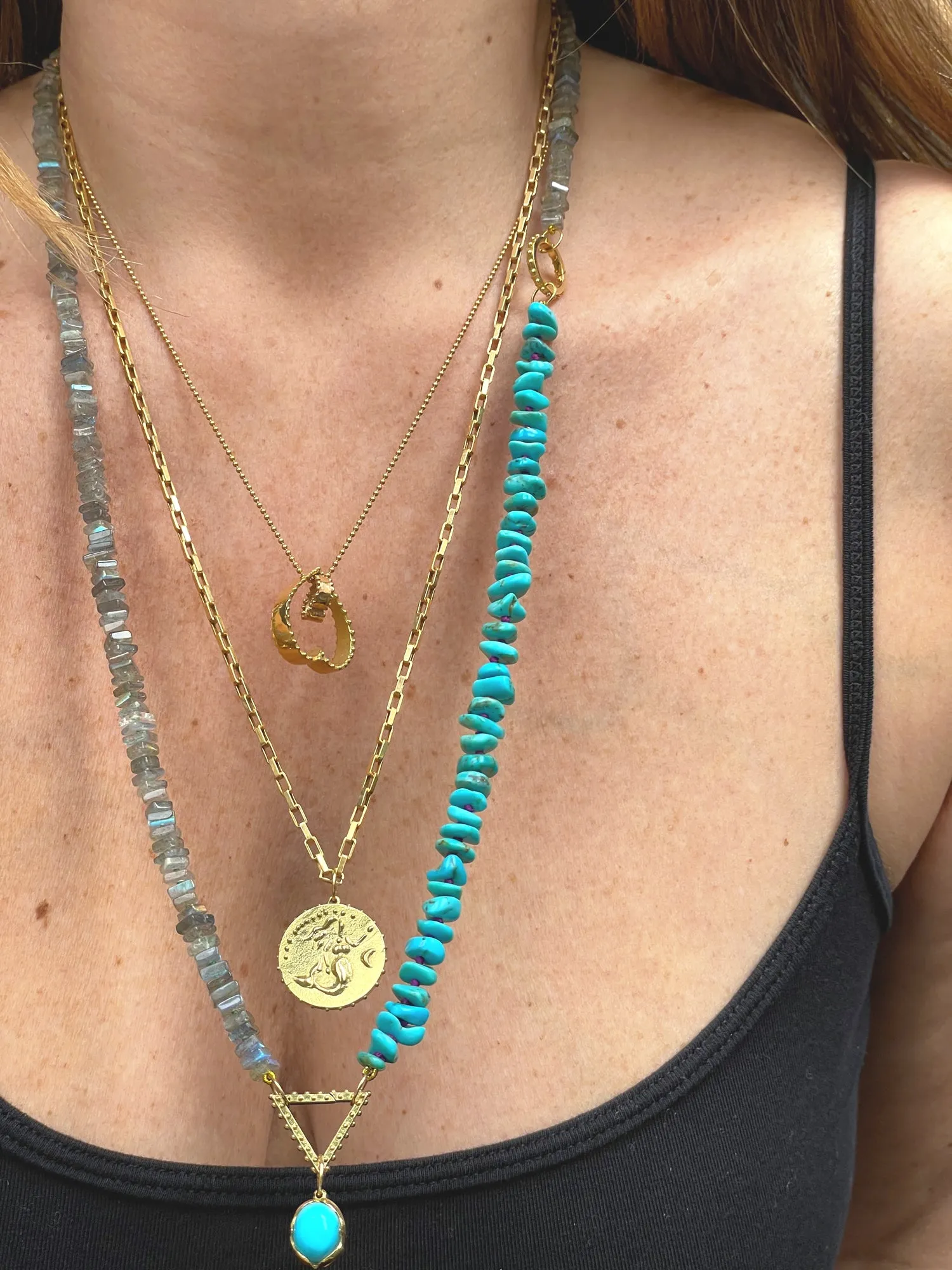 BOHEME TURQUOISE NUGGET OPEN CHAIN rts