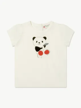 Bonpoint - Baby Girls Panda Cira T-Shirt in White | Childsplay Clothing