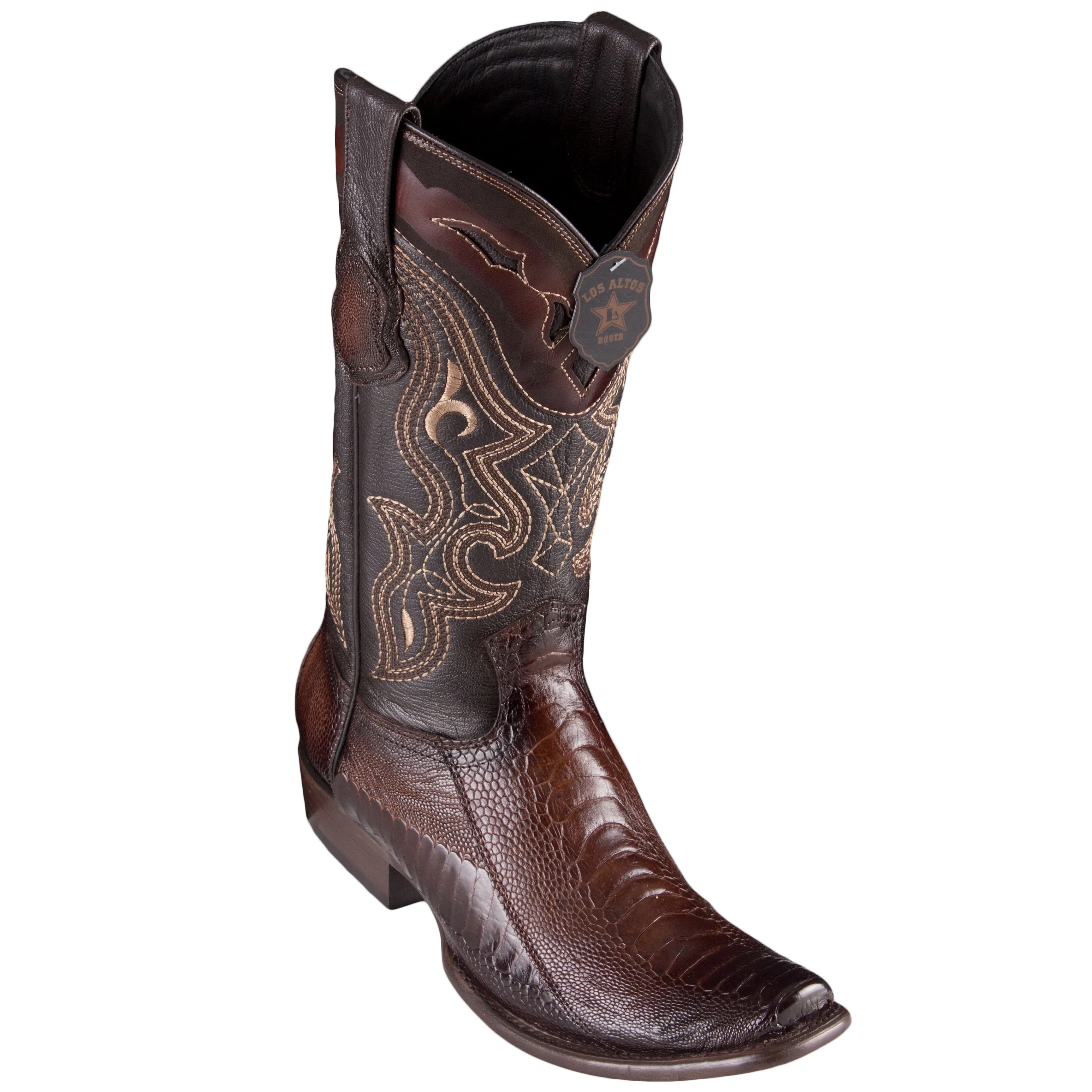 Brown Ostrich Leg Boots