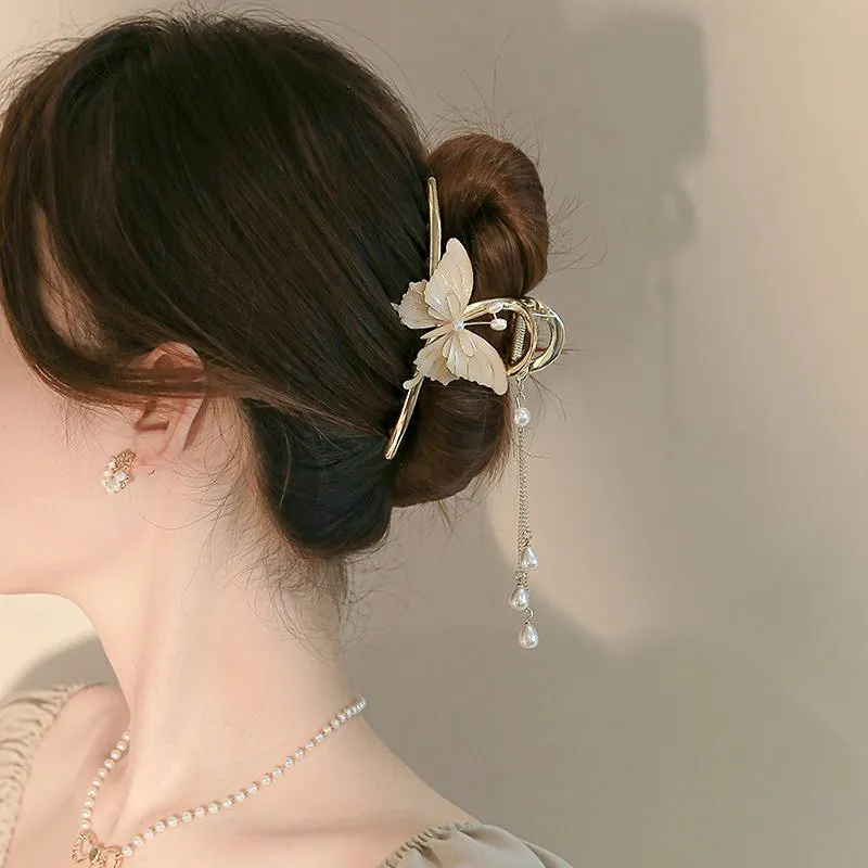 Butterfly Pearl Hair Cliphair Clip MK18669