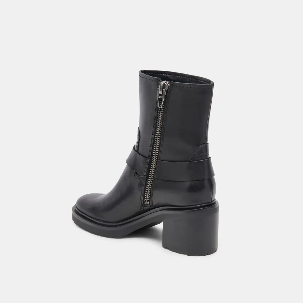 Camros Boots Black Leather | Women's Black Leather Moto Boots– Dolce Vita 6908073574466