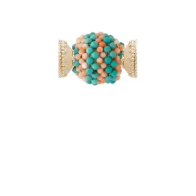 Caviar Coral & Turquoise Glass Bead Centerpiece