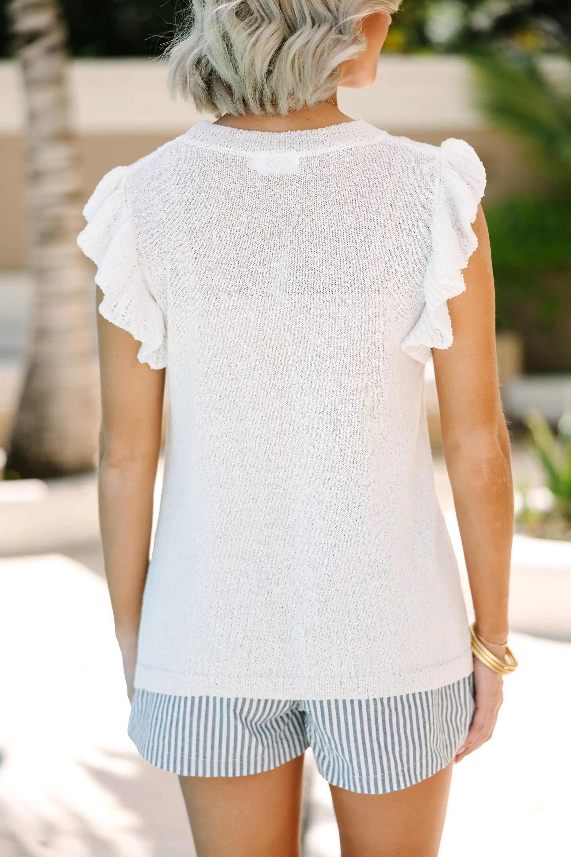 Certain Joy White Knit Top