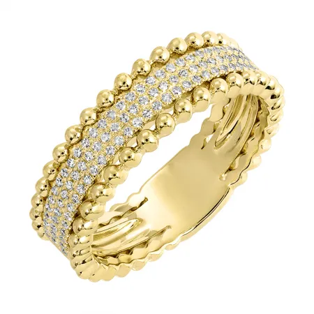 CHAR PAVE BEADED PAVE DIAMOND RING