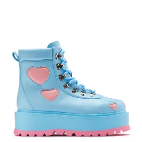 Chibi Cherub Kawaii Heart Boots - Blue