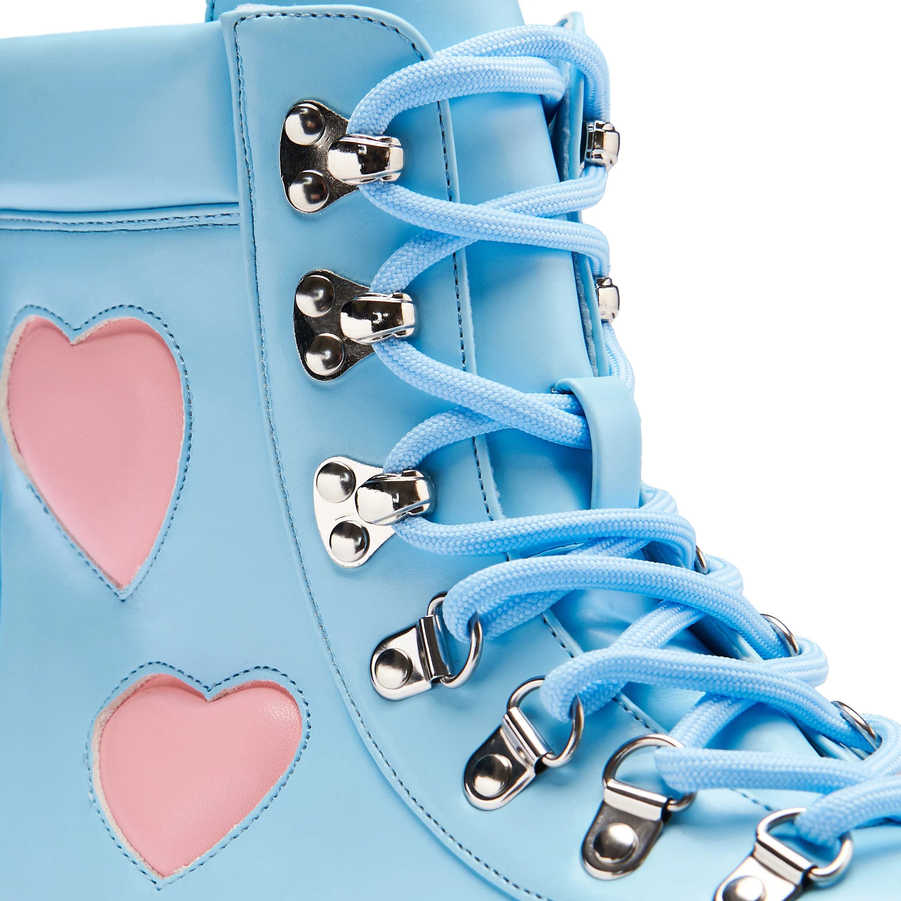 Chibi Cherub Kawaii Heart Boots - Blue