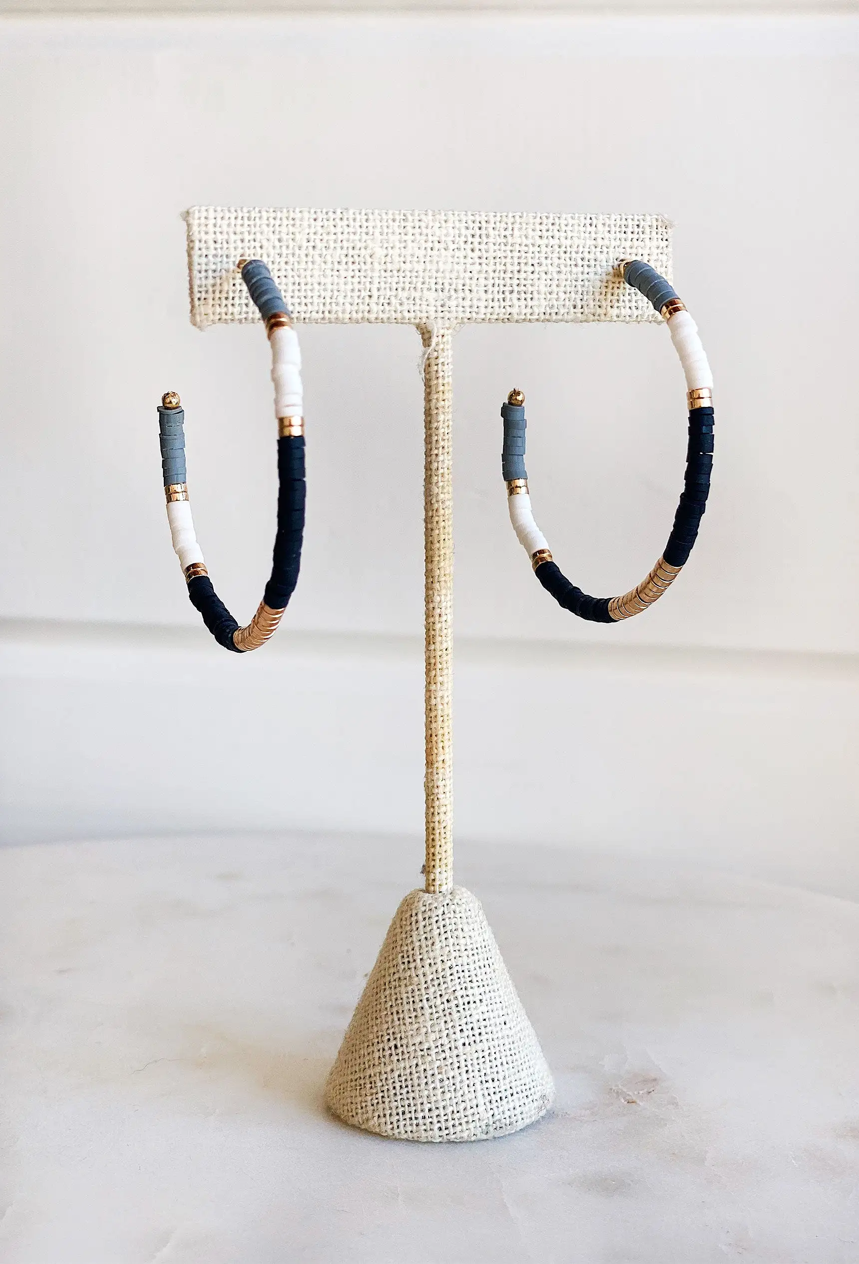 City Girl Disc Hoop Earrings in Black