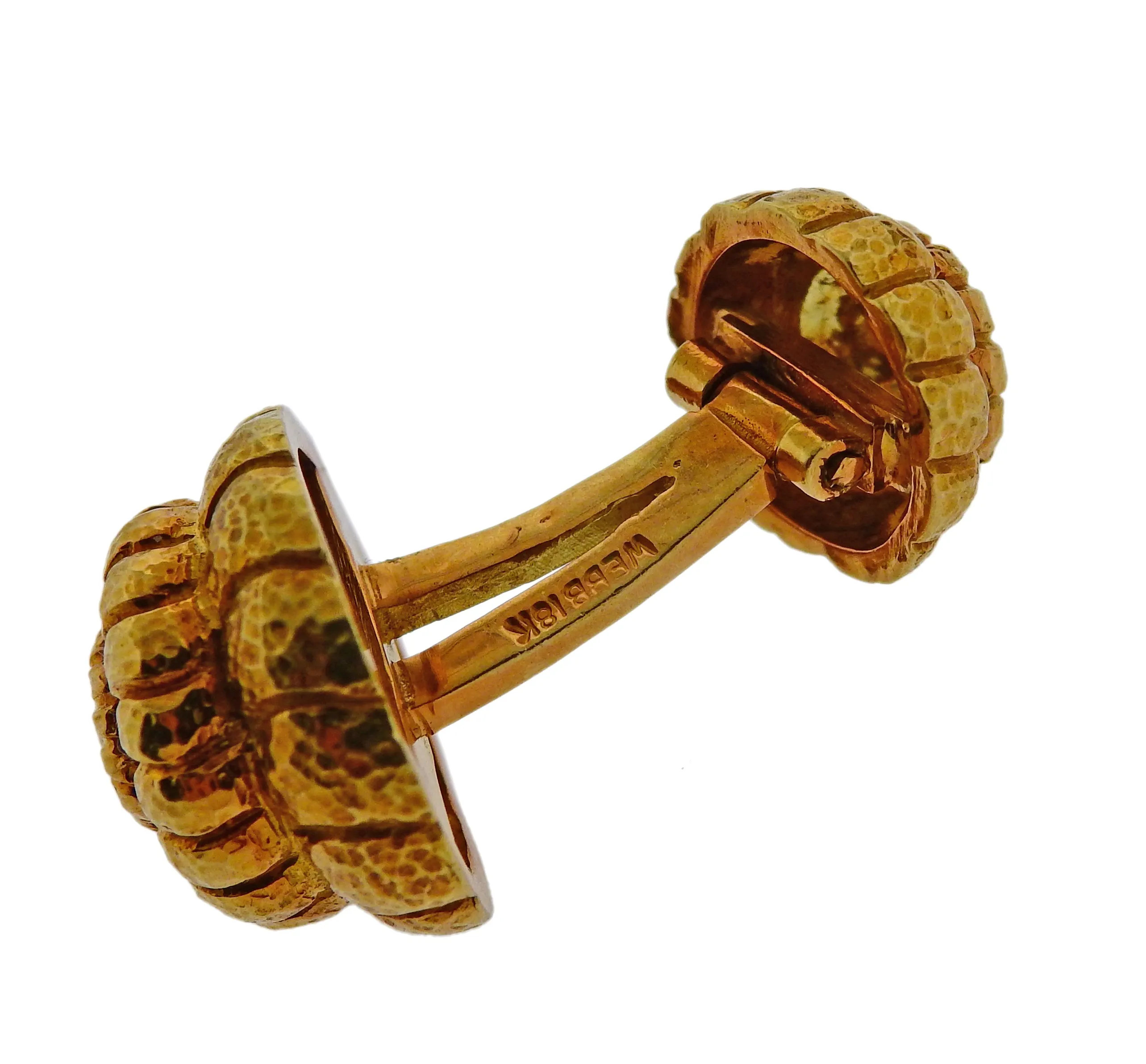 David Webb Nautilus Gold Cufflinks Stud Set