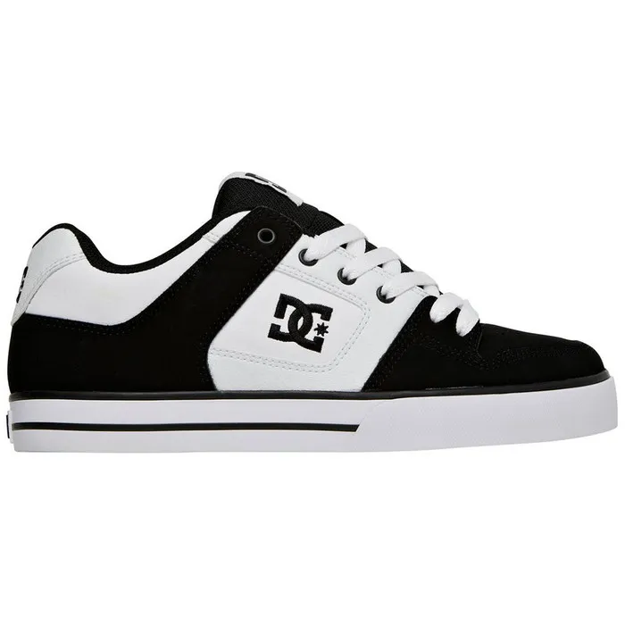 DC Pure Men's Skateboard Shoes - Black/Black/White XKKW