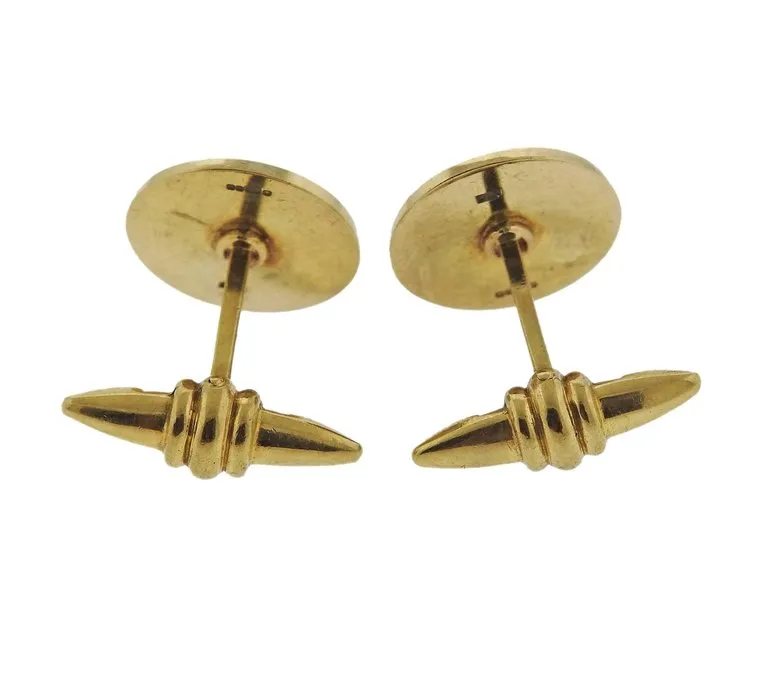 Deakin & Francis Gold Black Enamel Cufflinks