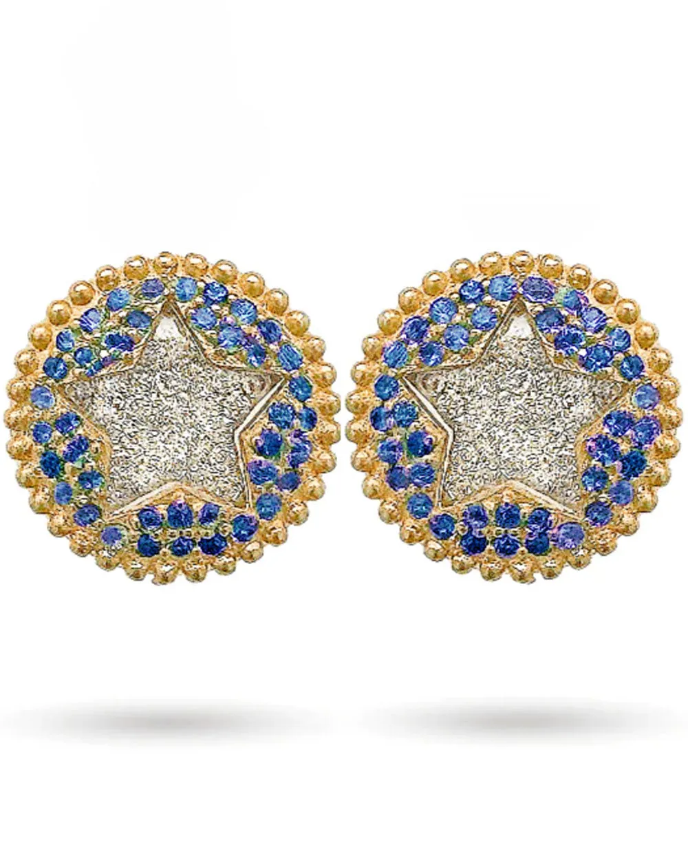 Diamond and Sapphire Star Studs