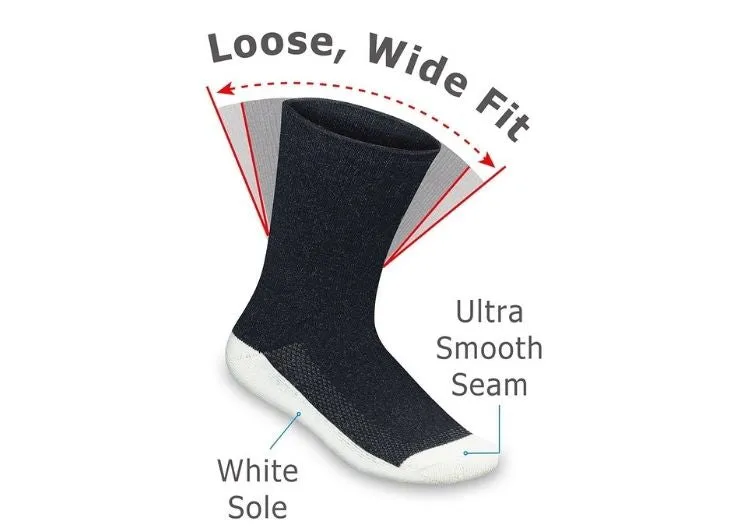 Extra Roomy Diabetic Socks (Thick) - Black