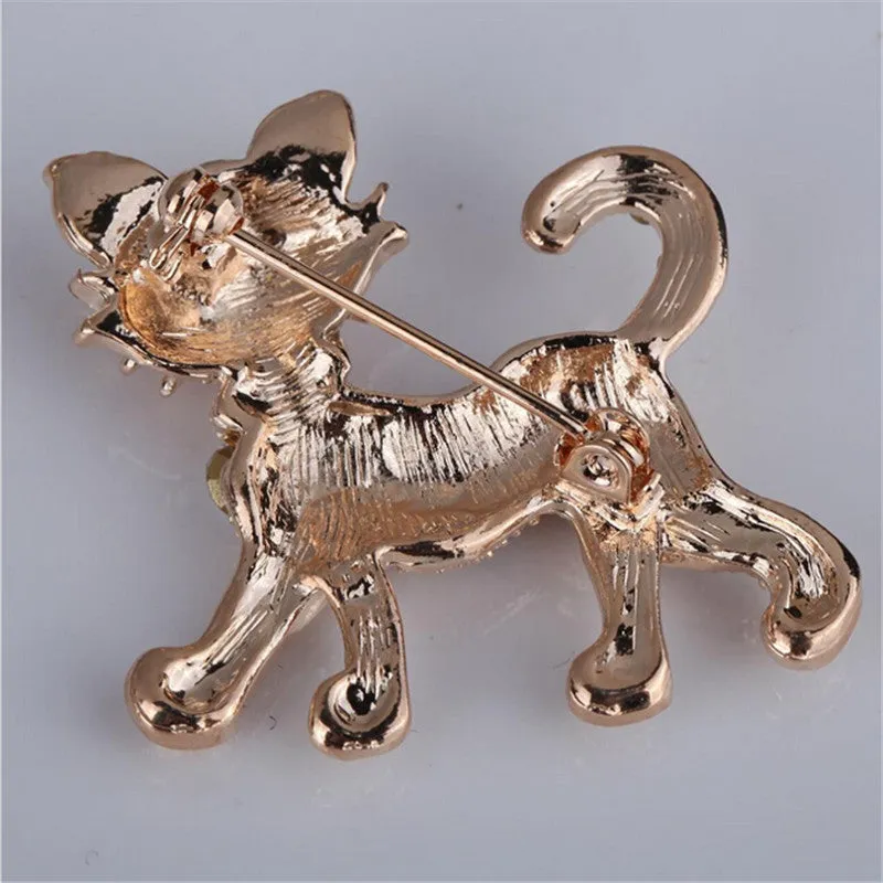 For Women Valentine's Day Present S Animal Tiger Shape Vintage Brooches Jewelry Shining Gold Plated Rhinestone Brooches SM6