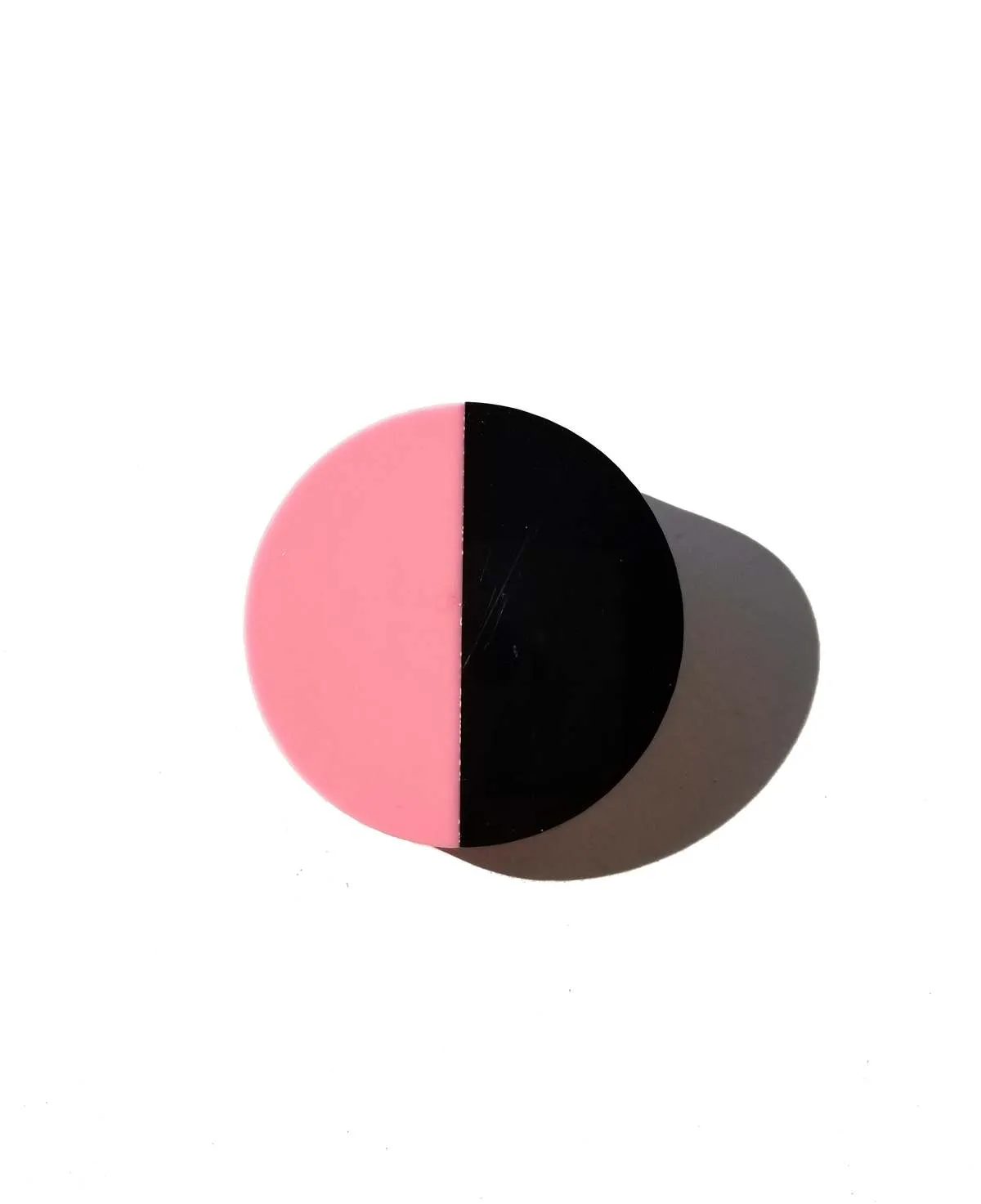 Geometric Circle & Square Resin Brooches Set of Two - Pink/Black