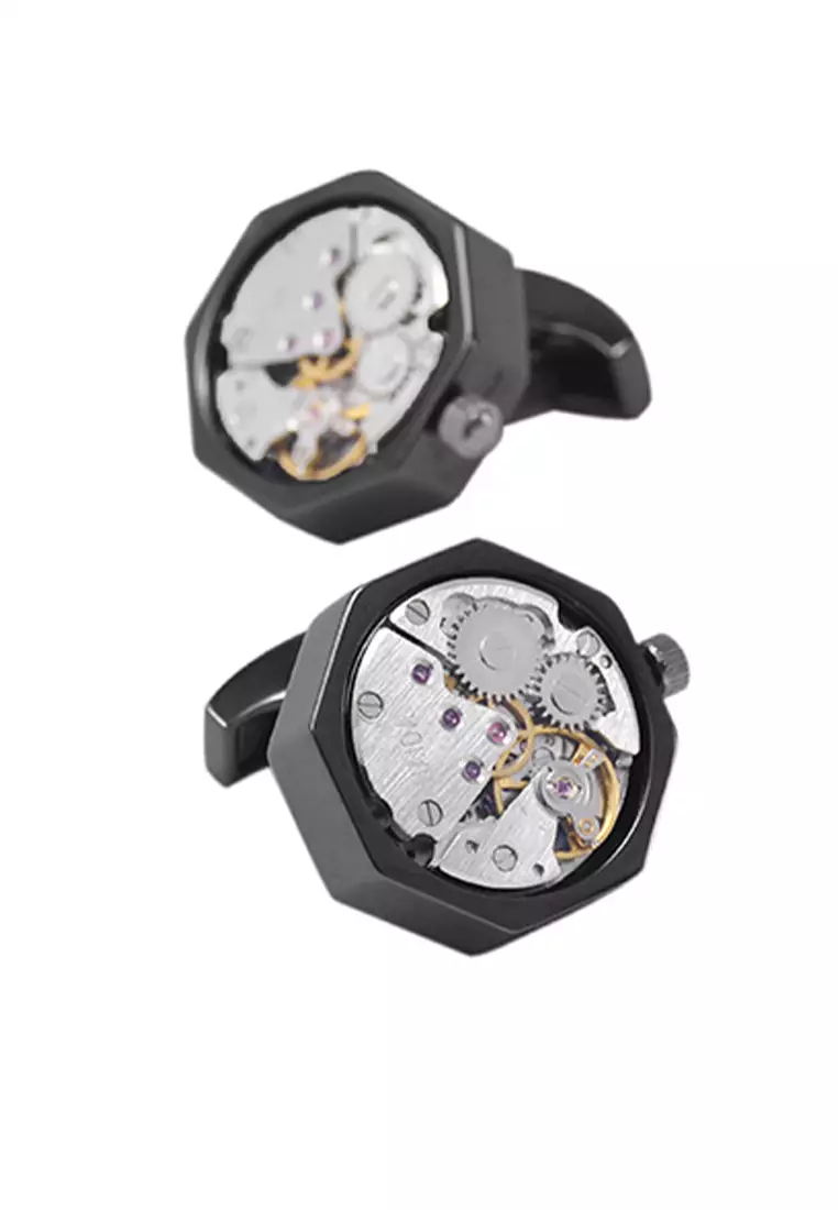 HAPPY FRIDAYS Octagon Rotatable Movement Watch Cufflinks ZL-JMW007