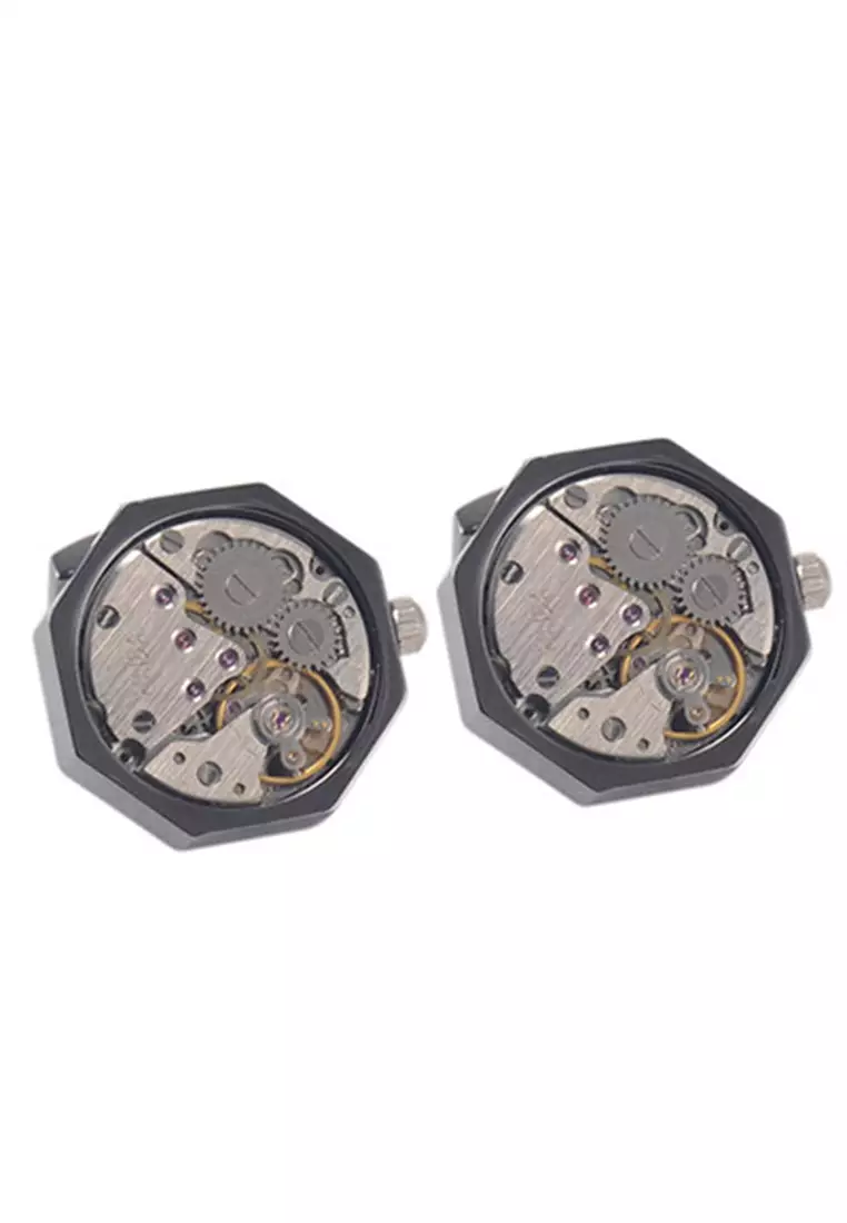 HAPPY FRIDAYS Octagon Rotatable Movement Watch Cufflinks ZL-JMW007