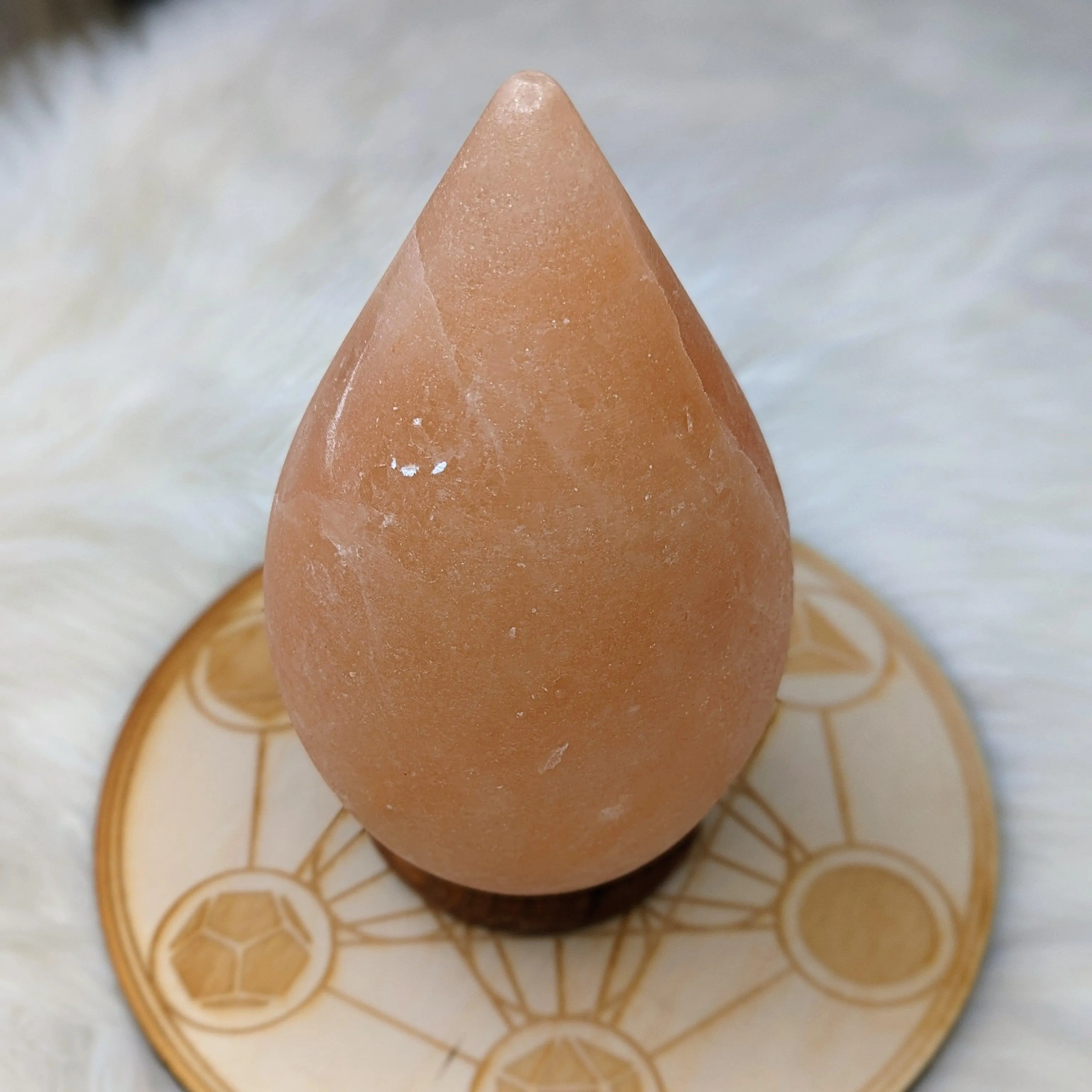 Himalayan Salt Lamp Teardrop Carving ~ Includes Cord Switch and Bulb