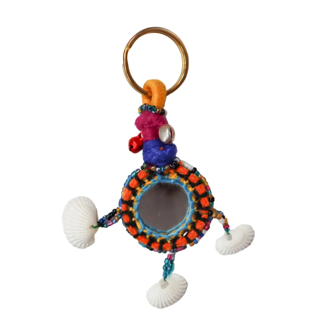 INDIA BEADED/POMS KEYCHAIN-MONIKA