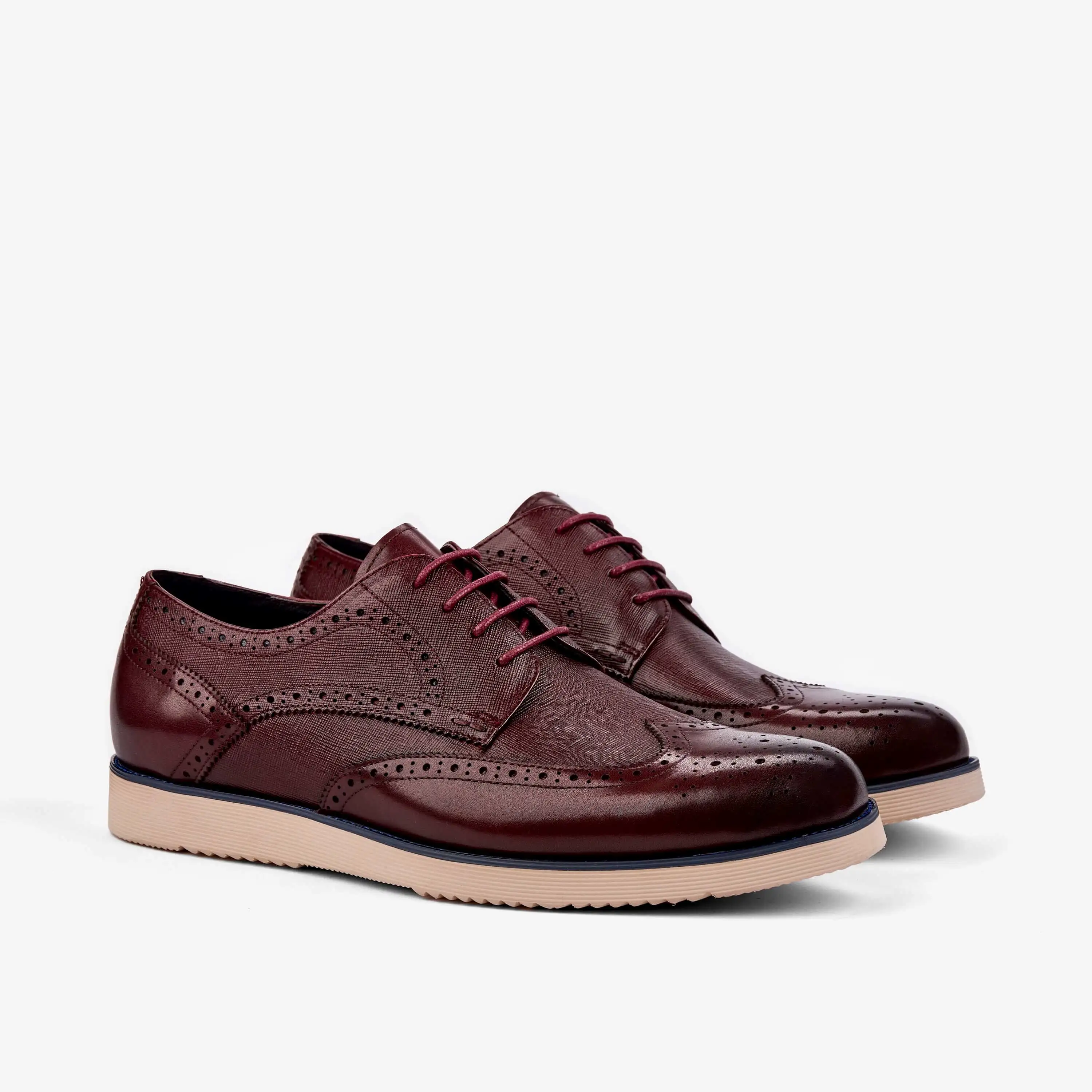 Jasper Burgundy Leather Wingtip Sneakers 2.0