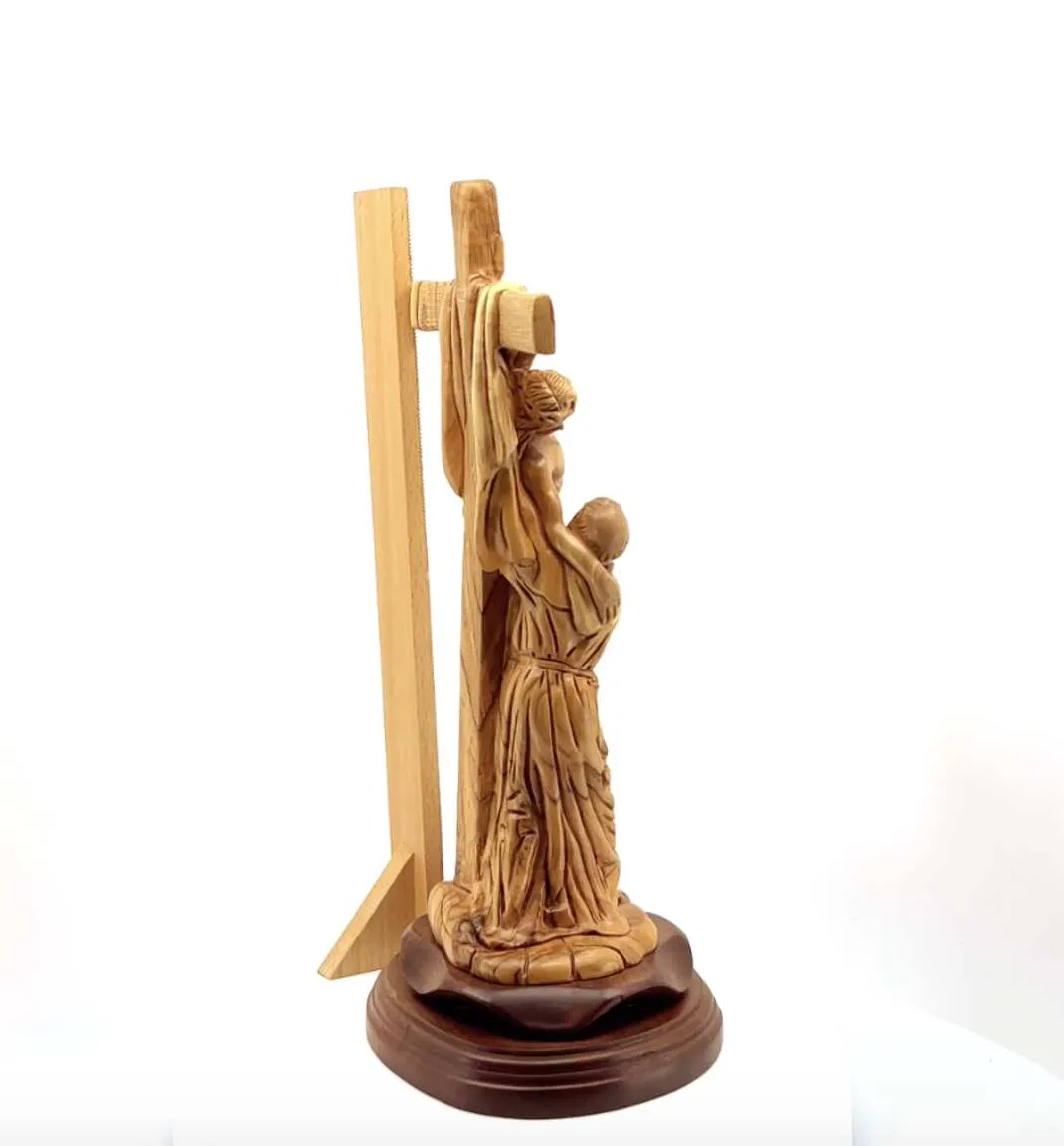 Jesus Crucified on Cross, Christ Embraced by St. Francis Assisi , 13.2 Carving