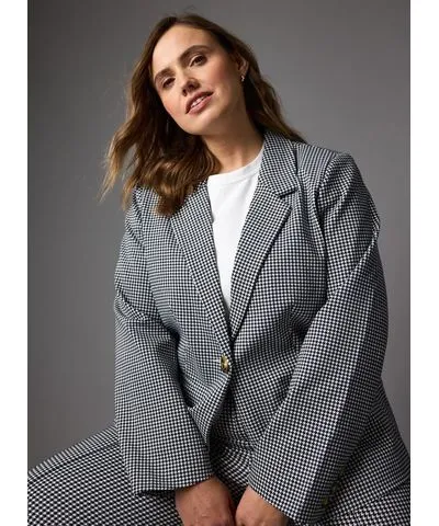 Joanie Clothing Francis Dogtooth Print Tailored Blazer US 22