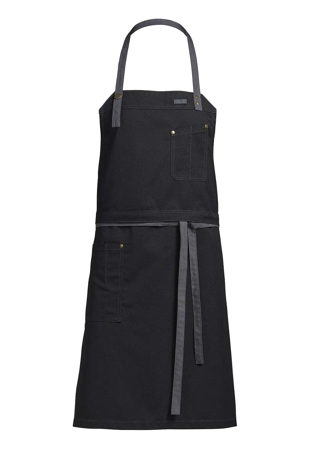 Kentaur 30360 Black Raw Bib Apron