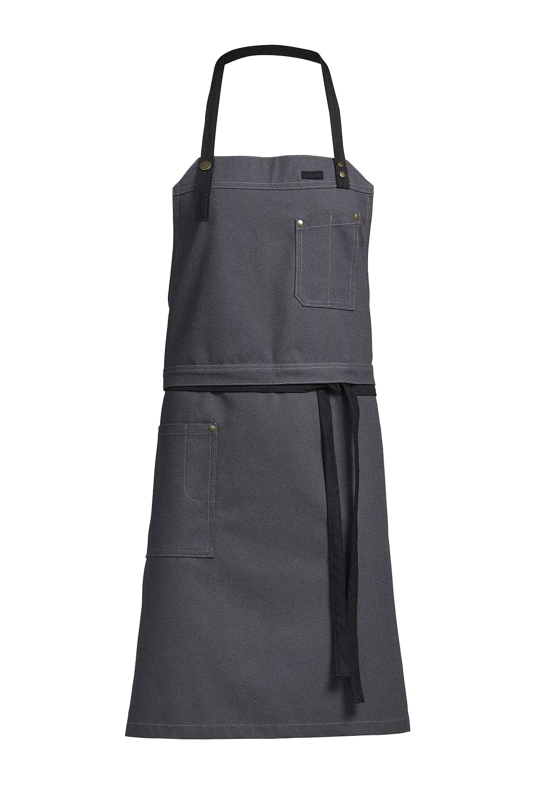 Kentaur 30360 Black Raw Bib Apron