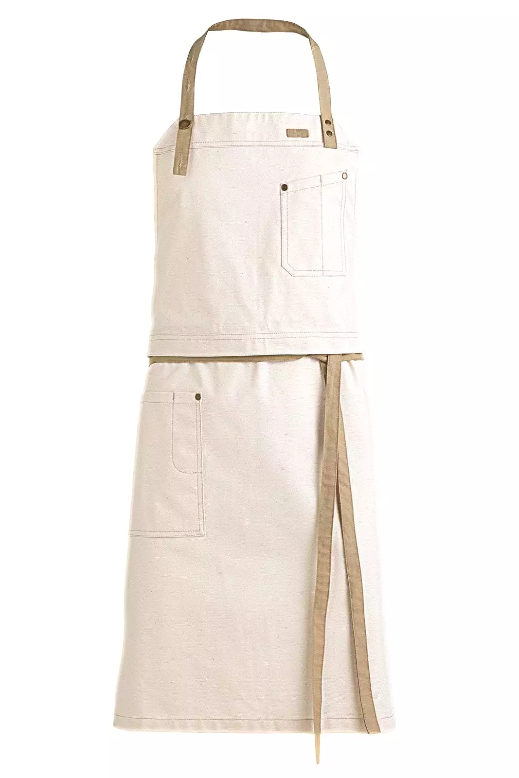 Kentaur 30360 Black/Brown Raw Bib Apron