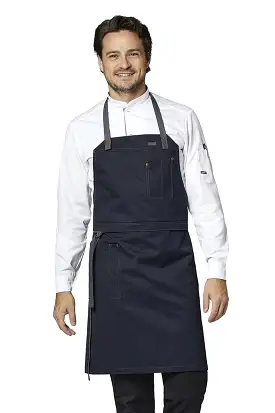 Kentaur 30360 Dark Navy Raw Bib Apron