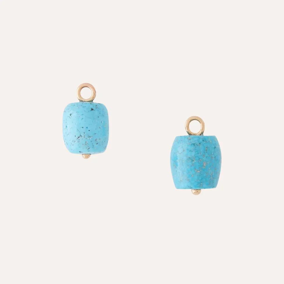 Kingman Turquoise Barrel Earring Drops